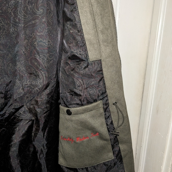 Robert Graham Men's Large Olive Green Button Zip Soft Shell Field Jacket New - Picture 6 of 14